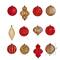 12ct. 4" Red & Gold Shatterproof Luxe Ornament Set